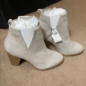 Grey suede booties